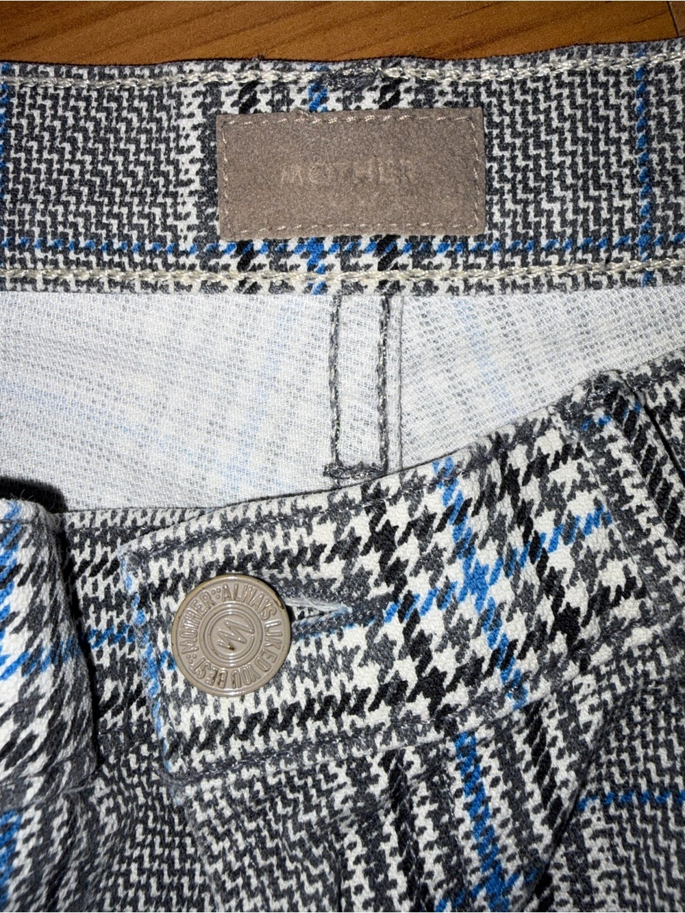 Mother Insider Ankle Plaid Tux Pants Jeans 32 - Picture 6 of 11
